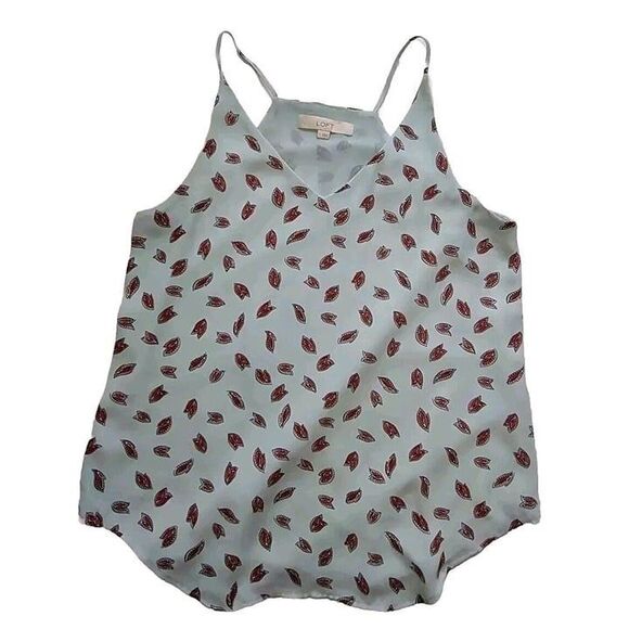 5/$25 Sz Sm Racerback Flowy Boho Paisley Print Lined Blue V-neck Top Cami Tank - Picture 1 of 6